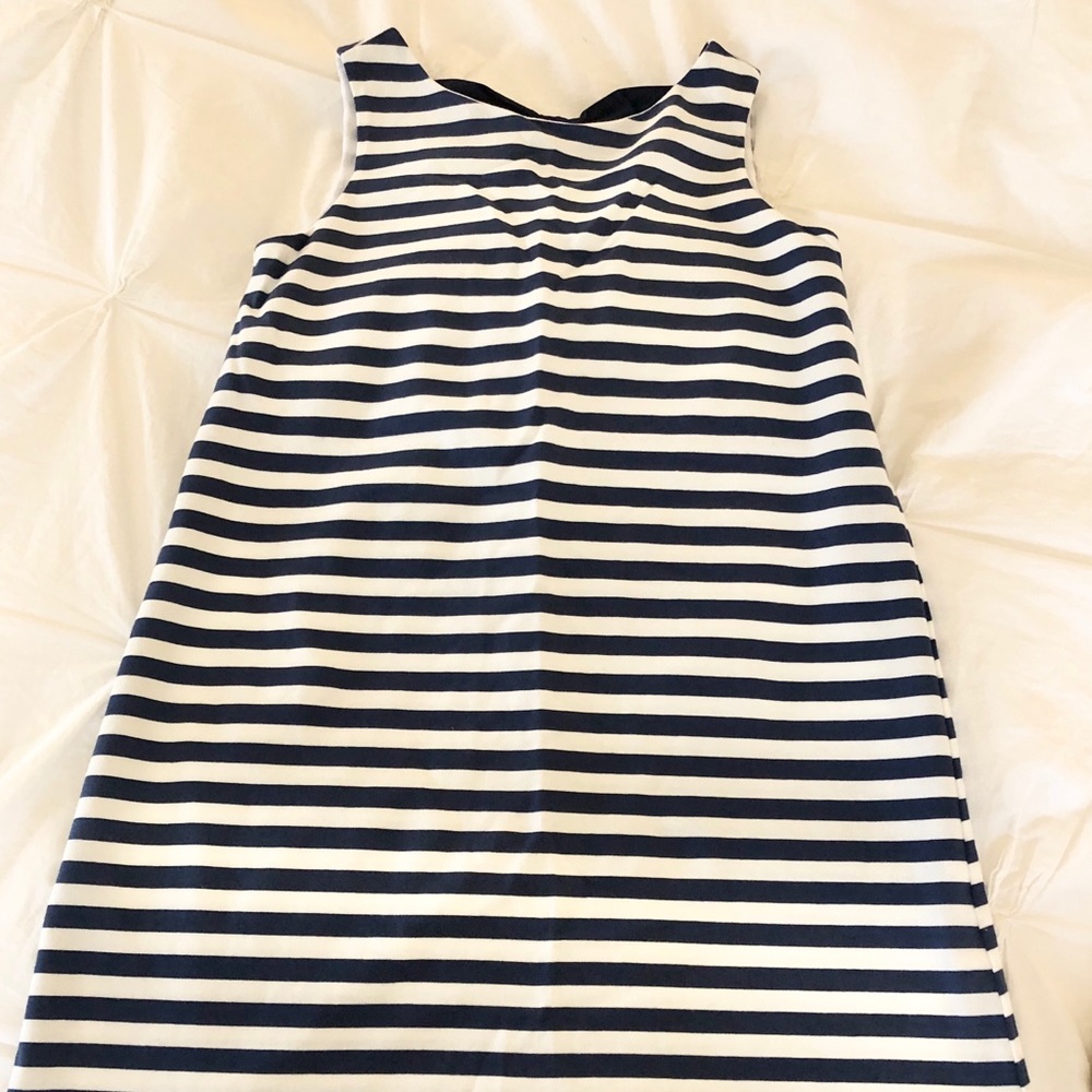 Navy/white stripe dress, size 8
